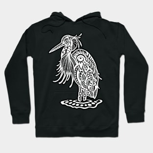 Abstract heron white Hoodie